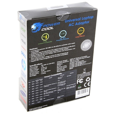 Powercool Universal 65W Auto Sense Power Adapter (8 tips)