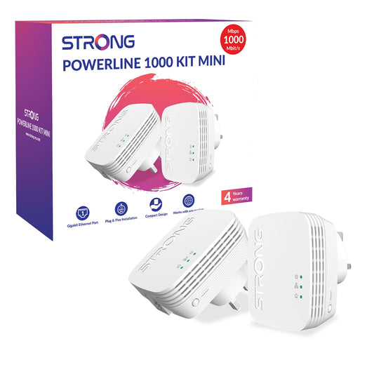 Strong POWERL1000DUOMINIUK AV1000 Mini Ethernet Powerline Kit (2 Pack)