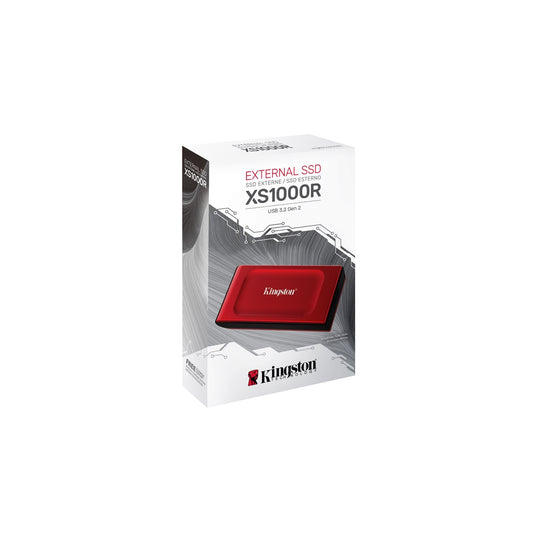 Kingston XS1000 Red (SXS1000R/2000G) 2TB Portable External SSD, Read 1050MB/s, Write 1000MB/s, USB 3.2 Gen 2, 5 Year Warranty