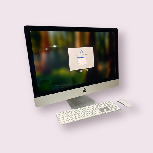 Apple iMac 27” 5K 2020 i5 CPU, 256GB SSD, 8GB RAM Mac OS Sequoia - With mouse and keyboard