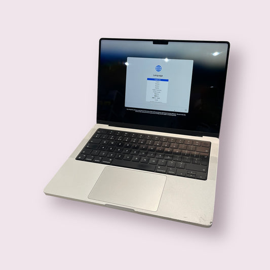 Apple Macbook Pro 14" M1 Pro 2021 A2442 - M1 Pro, 16GB RAM, 512GB SSD, Mac OS Sequoia - Silver - Grade B-