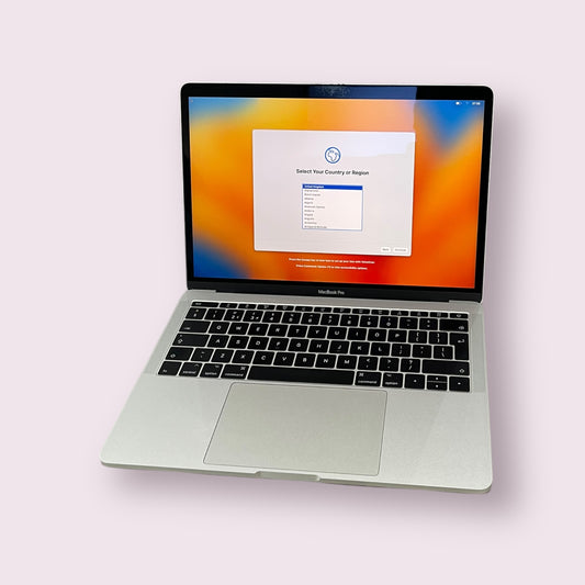Apple Macbook pro 13" retina A1708 2017 Silver - 8GB RAM, i5 @ 2.0GHz 128GB SSD Mac OS Ventura - Grade B
