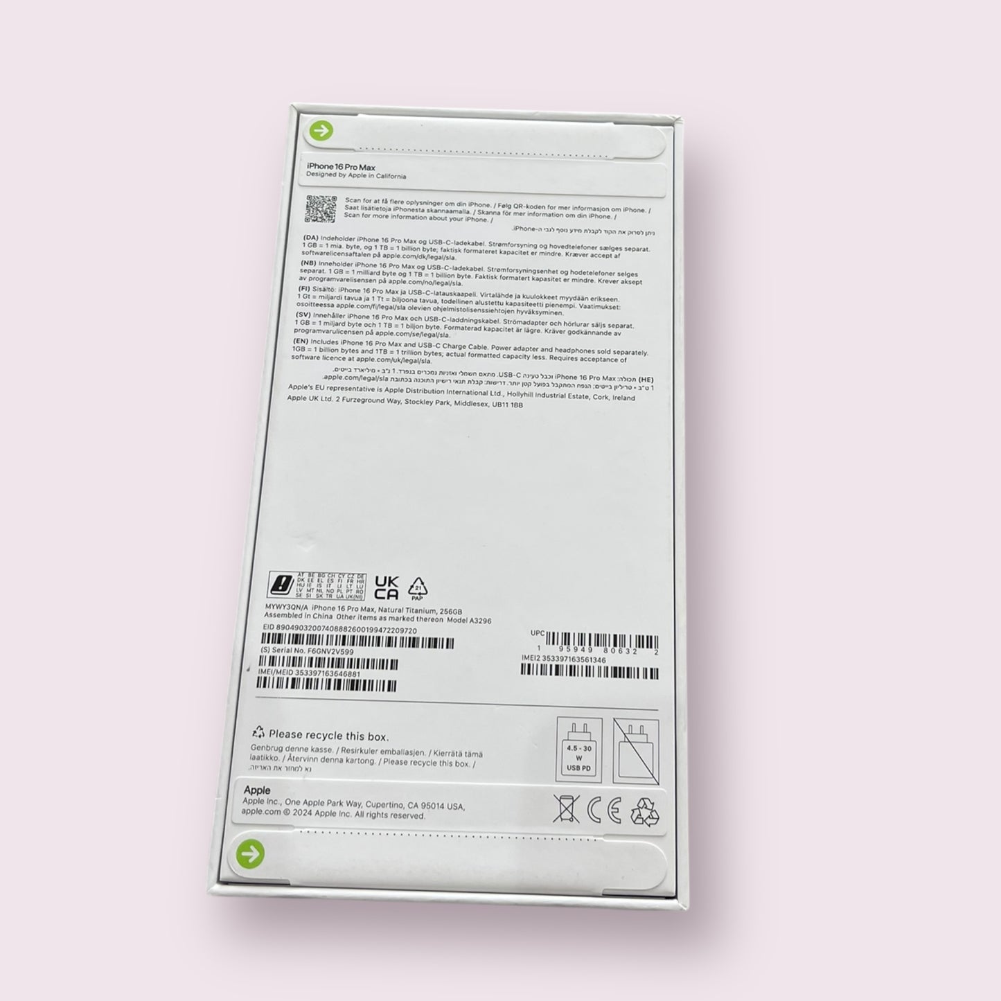 Apple iPhone 16 Pro Max 256GB Natural Titanium - Unlocked - Grade A+