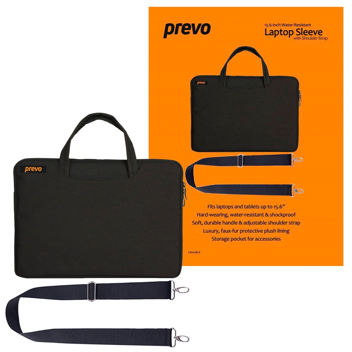 Prevo 15.6 Inch Laptop Bag, Cushioned Lining, With Shoulder Strap