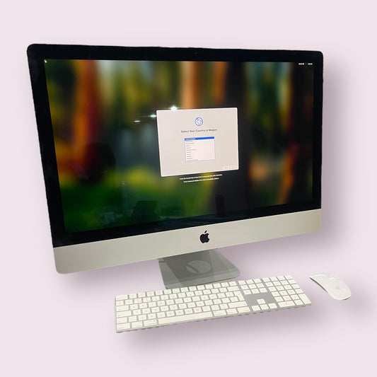 Apple iMac 27” 5K 2020 i5 CPU, 256GB SSD, 8GB RAM Mac OS Sequoia - With mouse and keyboard