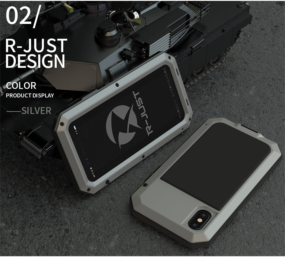 TANK Heavy Duty Protection Armor Metal Phone Case for iPhone Aluminum Shockproof Cover