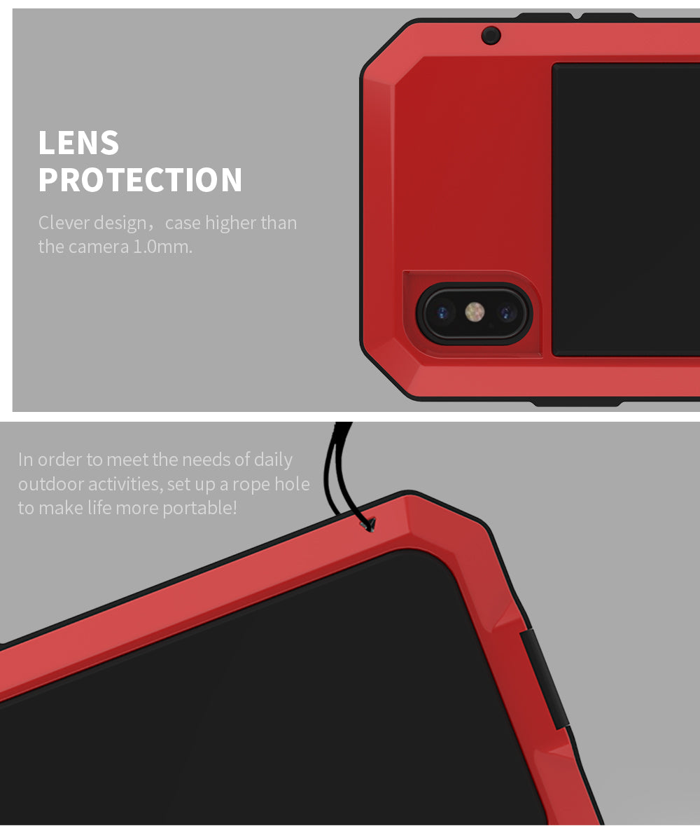 TANK Heavy Duty Protection Armor Metal Phone Case for iPhone Aluminum Shockproof Cover