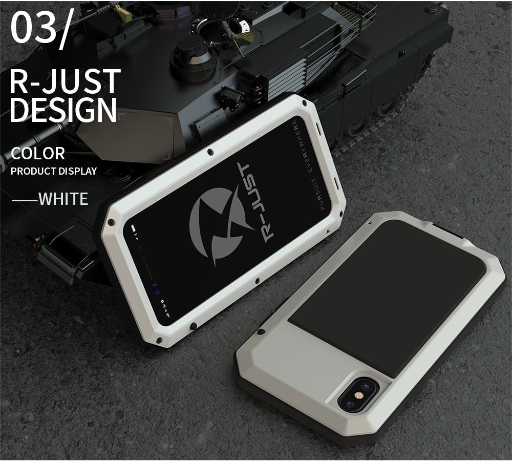 TANK Heavy Duty Protection Armor Metal Phone Case for iPhone Aluminum Shockproof Cover