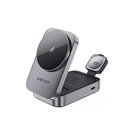 Acefast - 22.5W MagSafe Wireless Magnetic Charging Station for Apple iPhone, Airpods & Watch - Grey