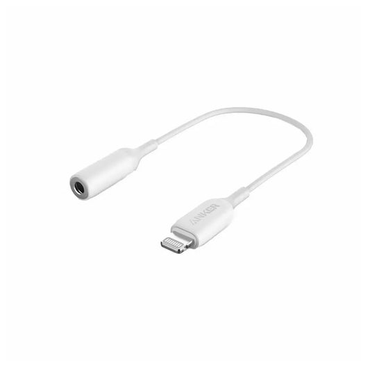 Anker - MFI Lightning to 3.5mm Headphone Jack Adapter - White