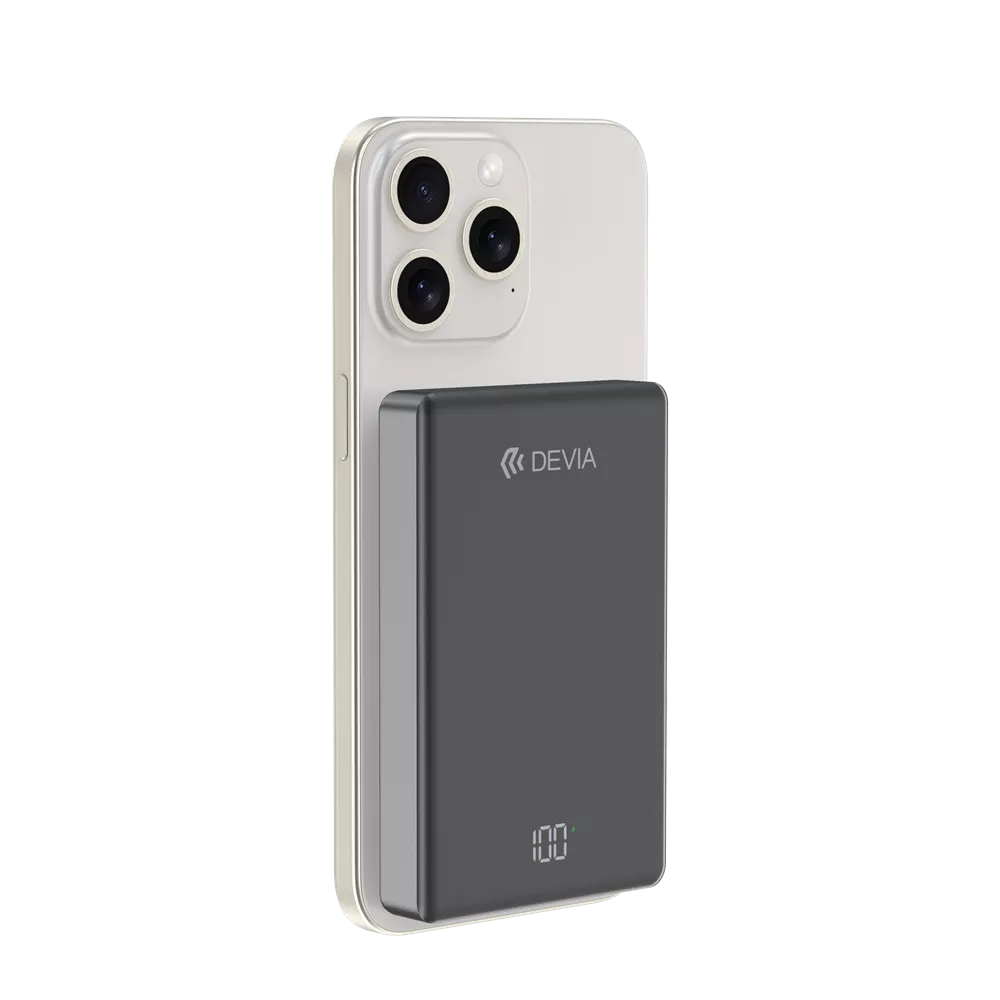 Devia - 10,000mAh 20W PD MagSafe Metal Mini Digital Powerbank - Space Grey