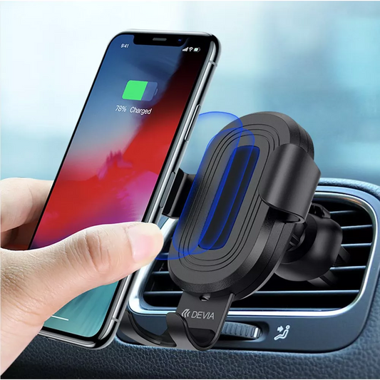 Devia - 10W Wireless Charging Gravity Sensor Air Vent Car Holder - Black