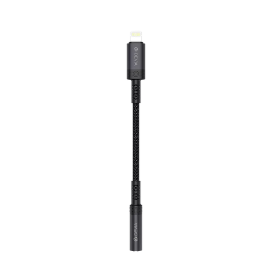 Devia - Non-MFI Lightning to 3.5mm Headphone Adapter - Black