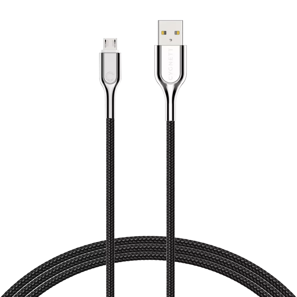 Cygnett - 3m (2.4A) USB to MicroUSB Braided Armour Cable - Black