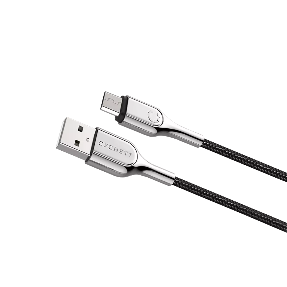 Cygnett - 3m (2.4A) USB to MicroUSB Braided Armour Cable - Black