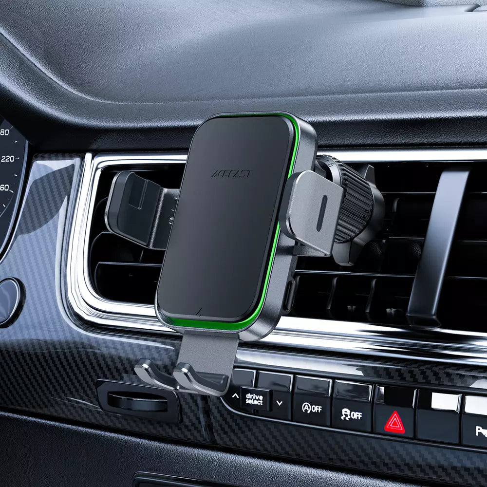 Acefast - 15W Automatic Sensor Wireless Charging Car Vent Holder - Black