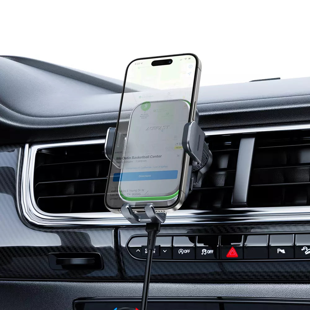 Acefast - 15W Automatic Sensor Wireless Charging Car Vent Holder - Black