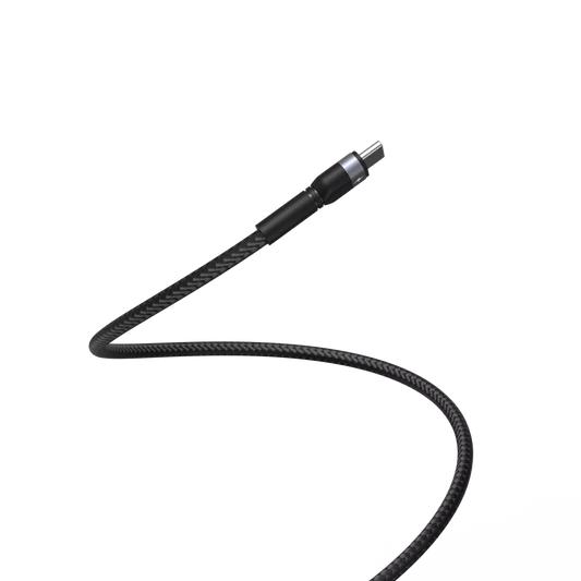 Devia - 1.2m (60W & 12W) Metal Woven Power Delivery - USB-C to USB-C & Non-MFI Lightning Cable - Black
