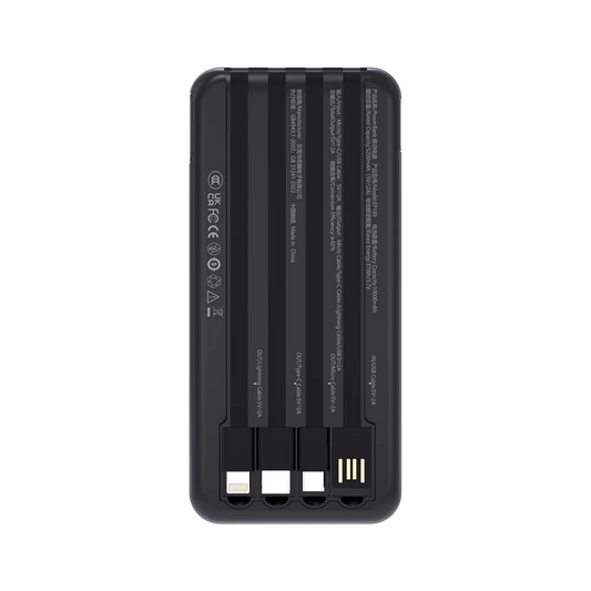 Devia - 10,000mAh Digital Display Powerbank & USB, Lightning, MicroUSB & USB-C Cable