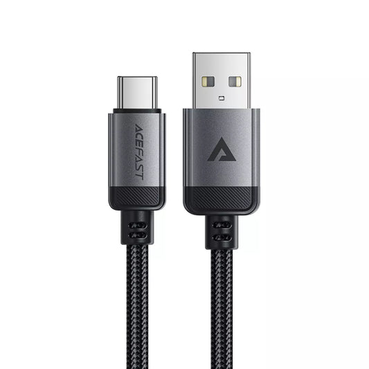 Acefast - 1.2m (3A) USB to USB-C Braided Aluminium Alloy Cable - Black