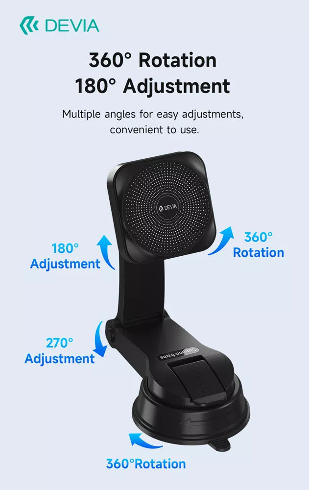 Devia - 15W Wireless Charging MagSafe Universal Car Holder - Black