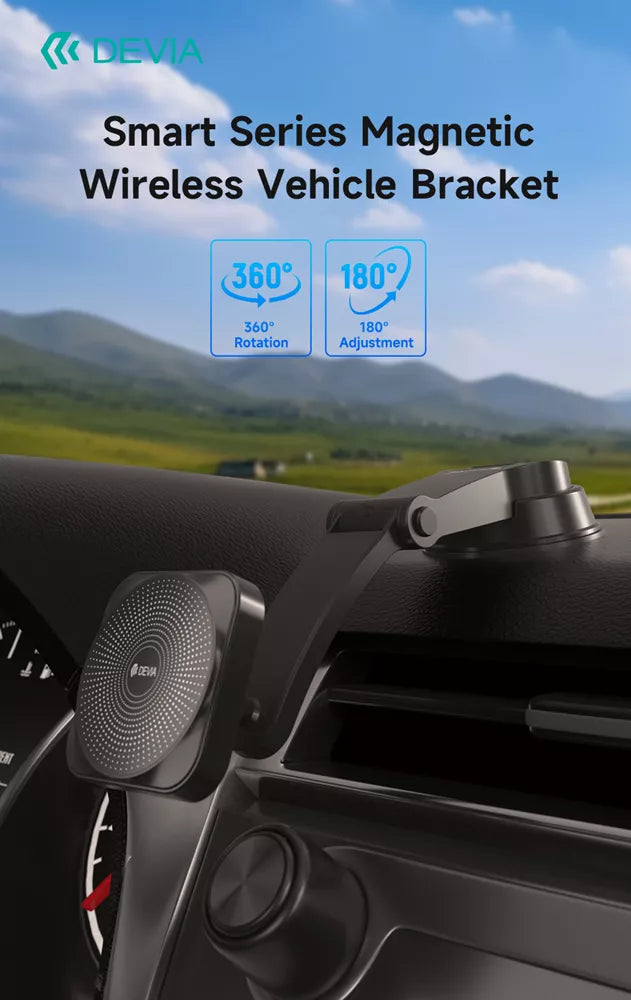 Devia - 15W Wireless Charging MagSafe Universal Car Holder - Black