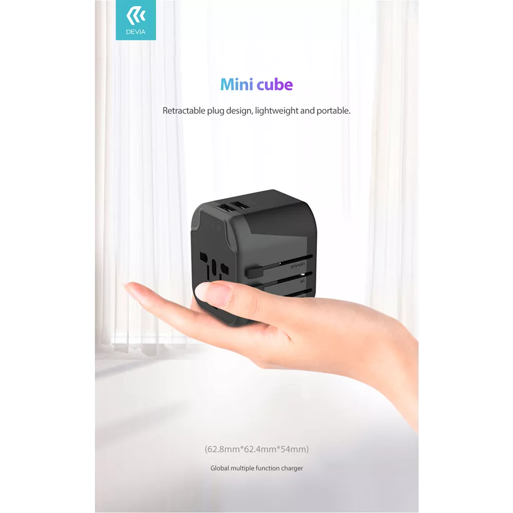 Devia - Global Multiple Function Travel Adapter - Black