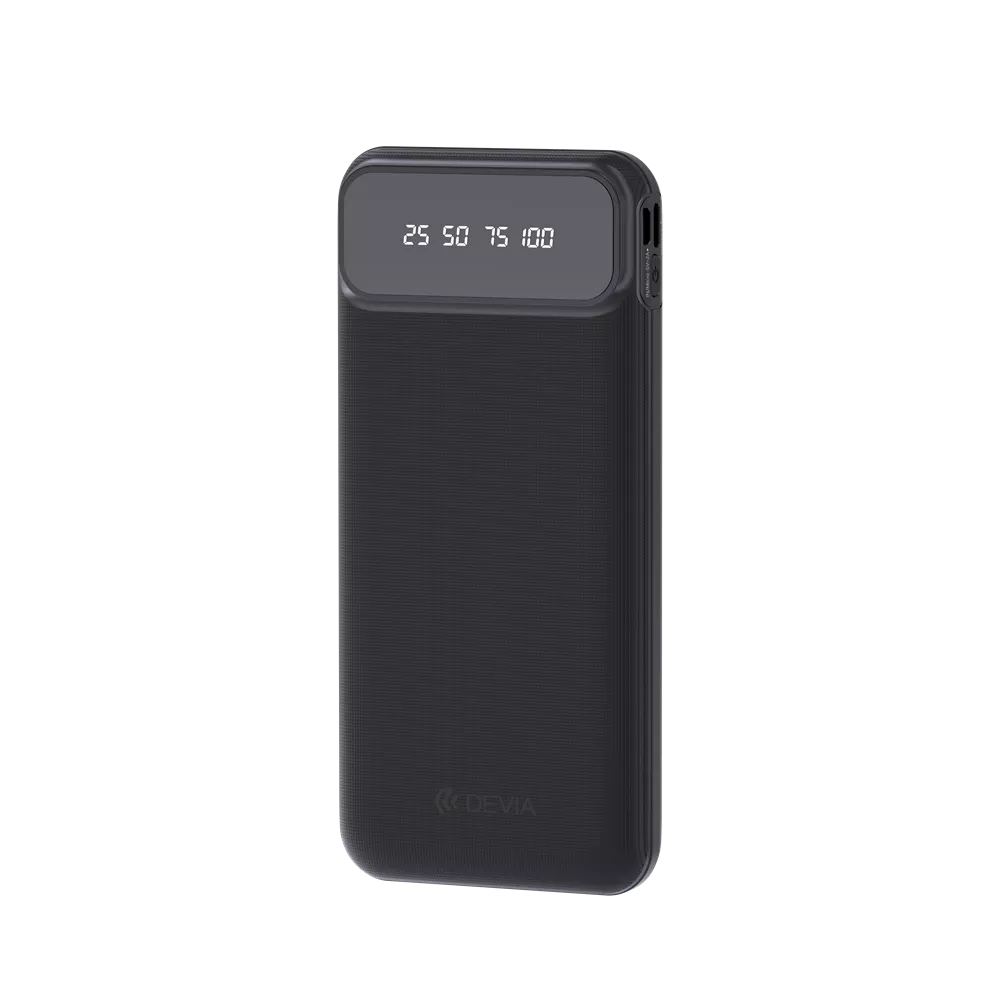 Devia - 10,000mAh Digital Display Powerbank & USB, Lightning, MicroUSB & USB-C Cable