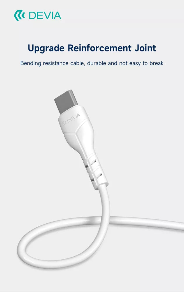 Devia - 2.4A Dual USB Plug & 1m USB-C Cable - White
