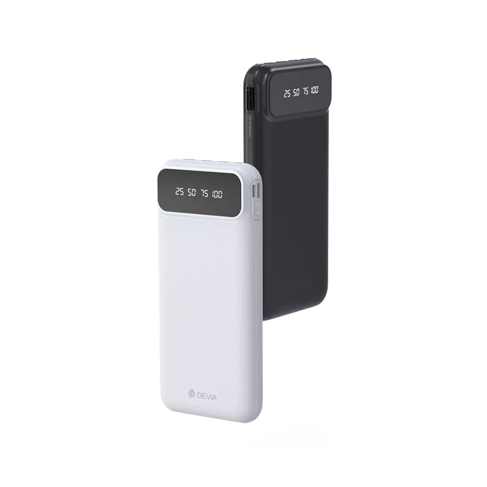Devia - 10,000mAh Digital Display Powerbank & USB, Lightning, MicroUSB & USB-C Cable