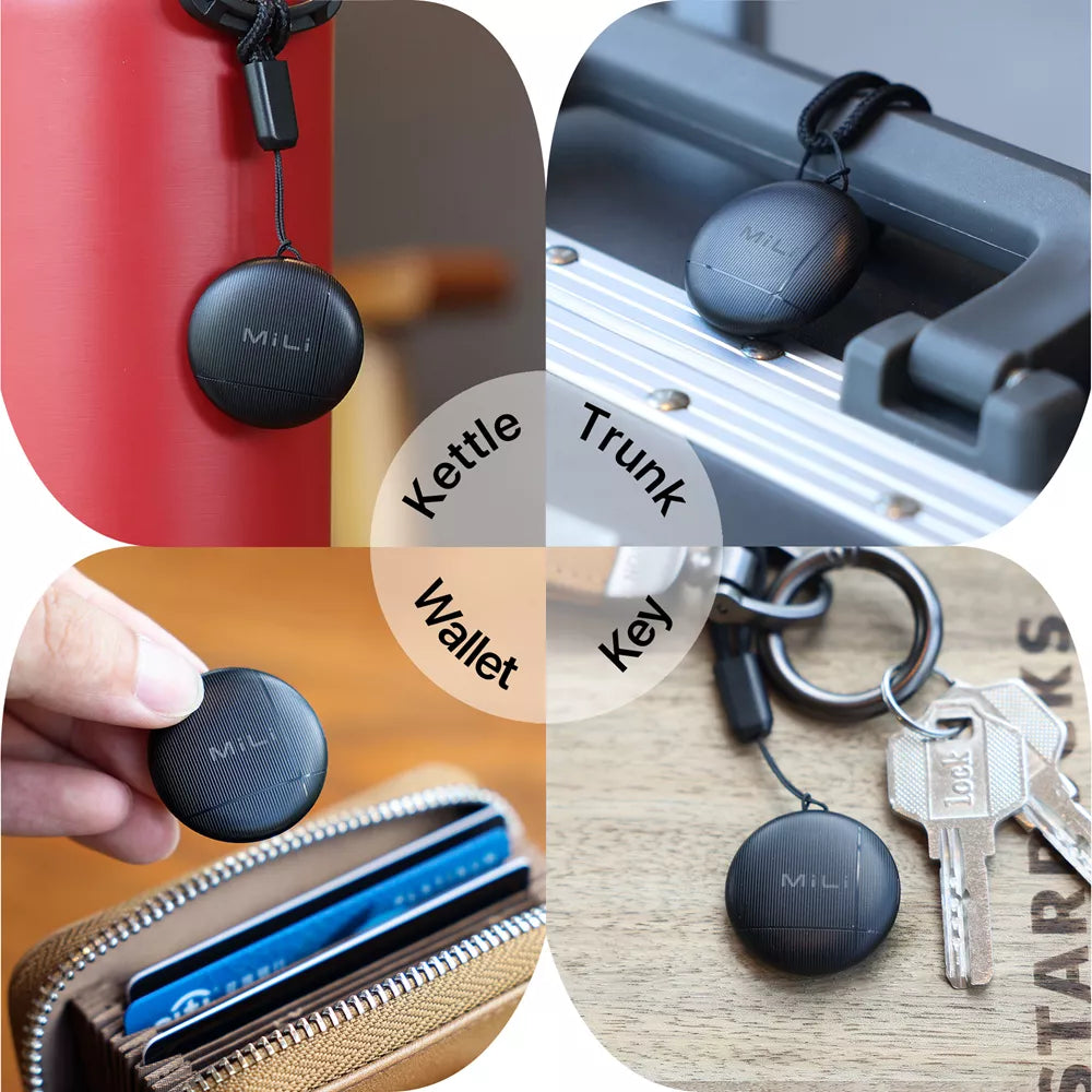 MiLi - LiTag MFI (Apple Approved) Find My Item Finder Keyring - Black