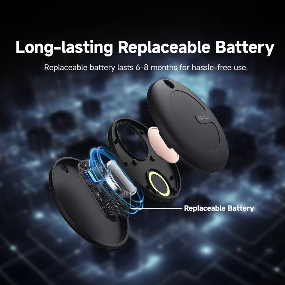 MiLi - MiTag Go (Android Approved) Find My Item Finder Keyring - Black