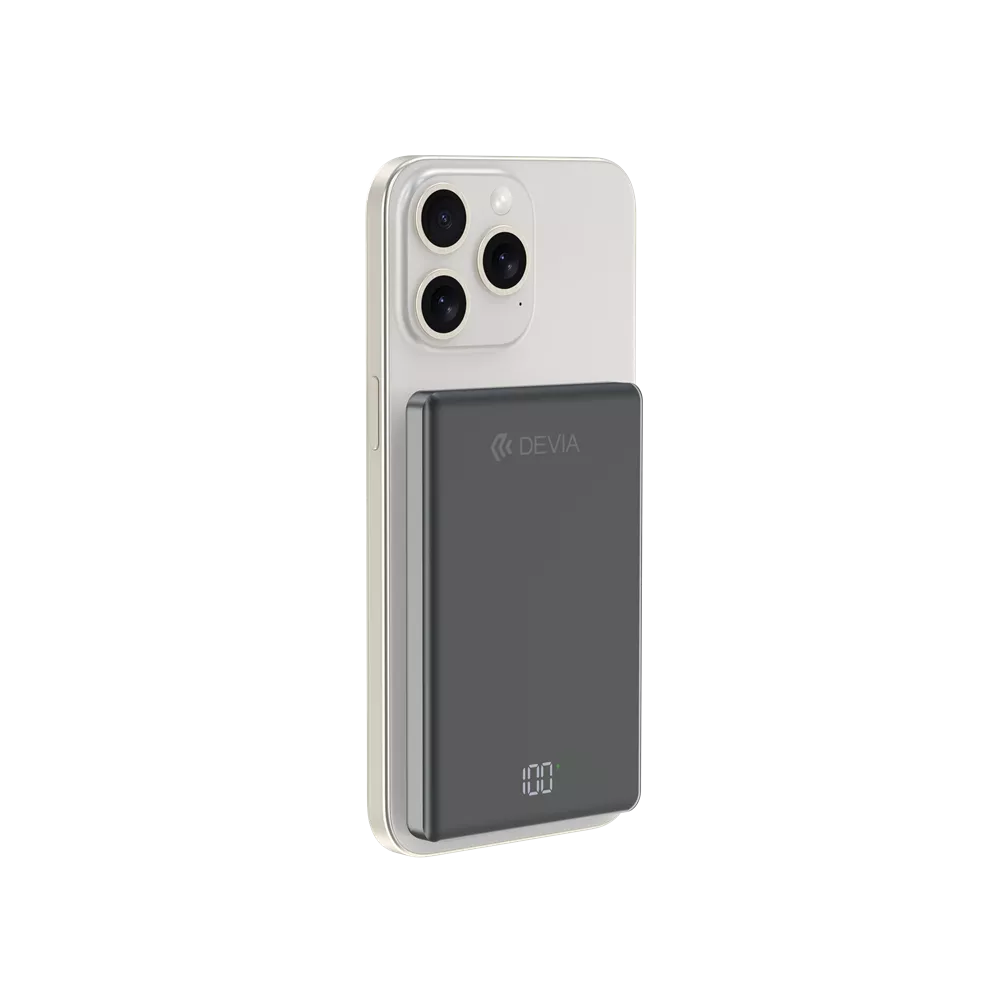 Devia - 5,000mAh 20W PD MagSafe Metal Mini Digital Powerbank - Space Grey