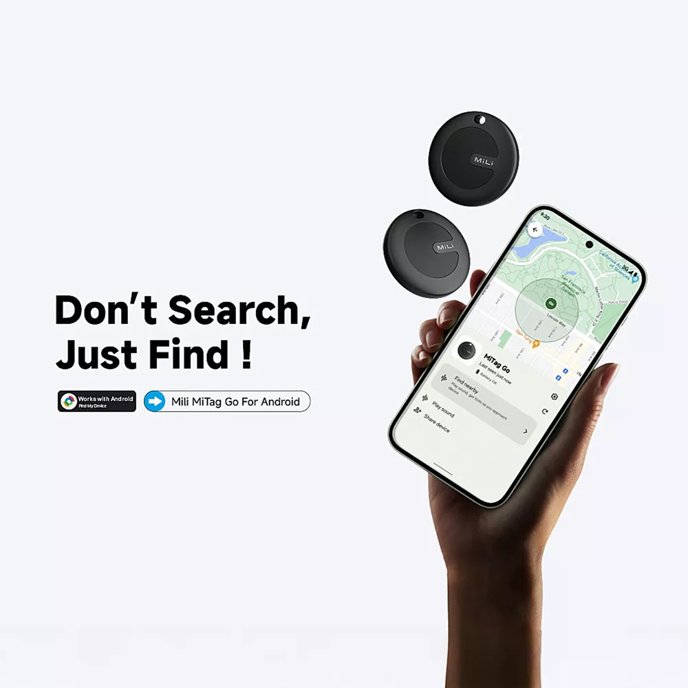 MiLi - MiTag Go (Android Approved) Find My Item Finder Keyring - Black