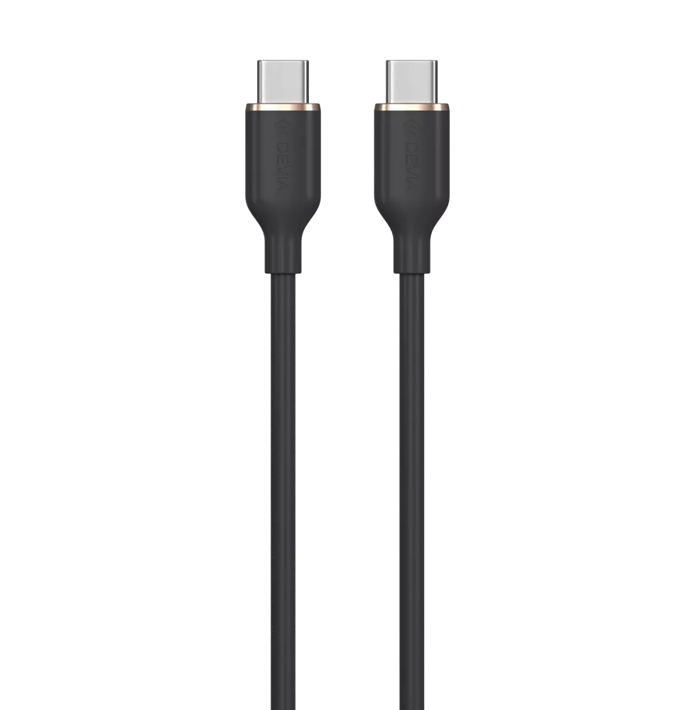 Devia - 1.2m (3A) USB-C to USB-C Silicone Cable - Black
