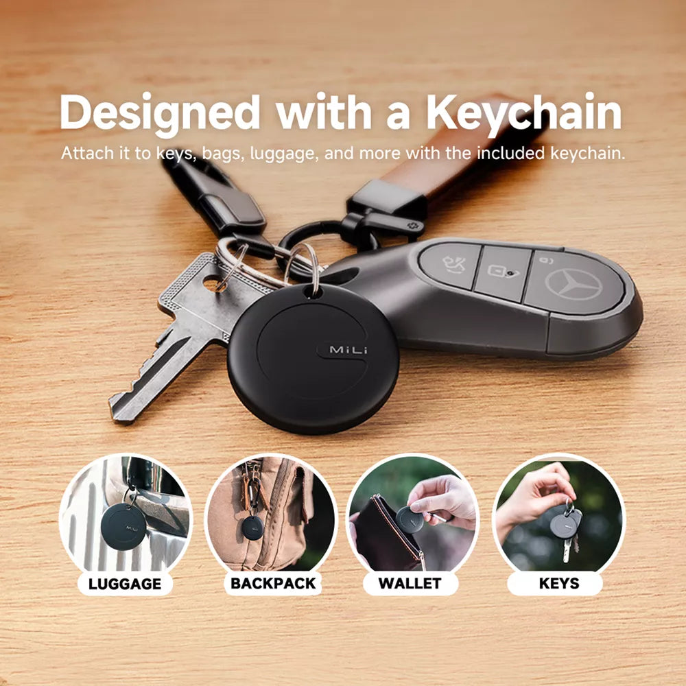MiLi - MiTag Go (Android Approved) Find My Item Finder Keyring - Black