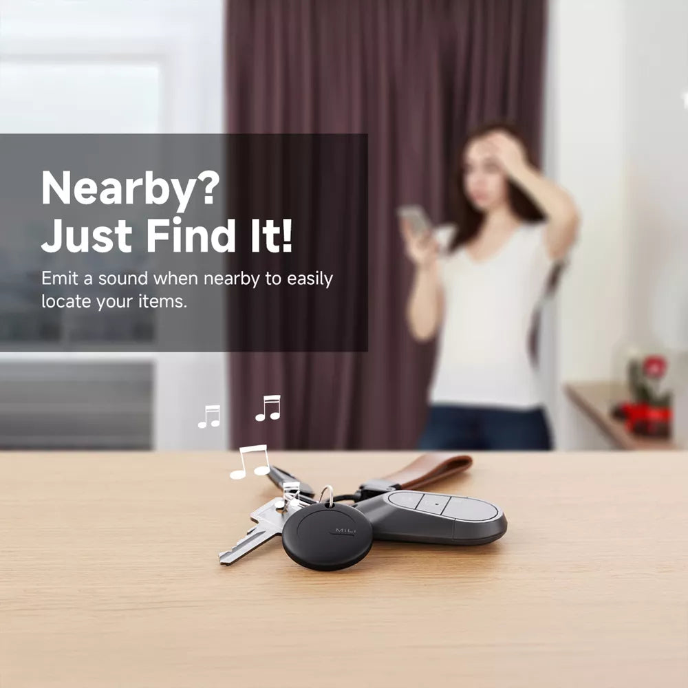 MiLi - MiTag Go (Android Approved) Find My Item Finder Keyring - Black
