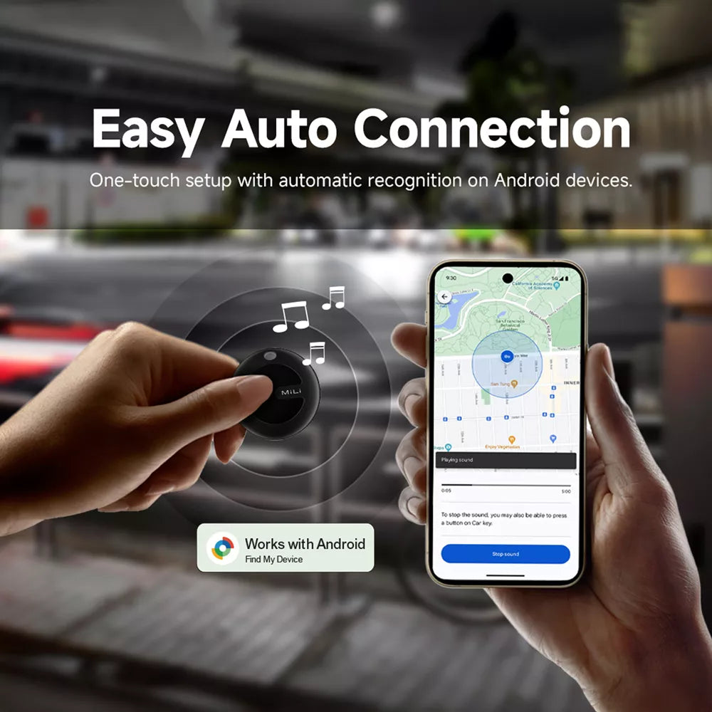 MiLi - MiTag Go (Android Approved) Find My Item Finder Keyring - Black