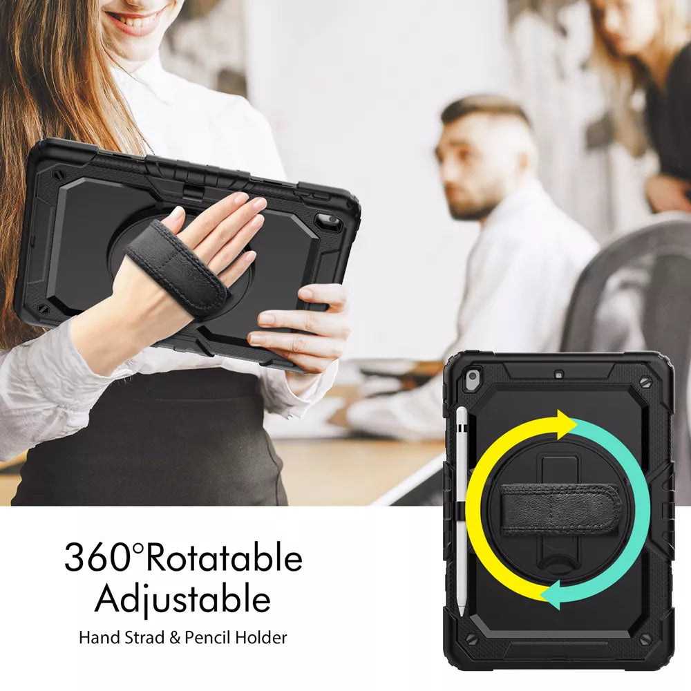 Guardian Case with Hand & Shoulder Strap for iPad 10.2 (2019/2020/2021) - Black