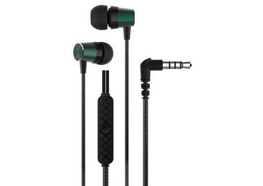 Devia - 3.5mm Kintone Metal Earphones with Microphone & Volume Control - Green