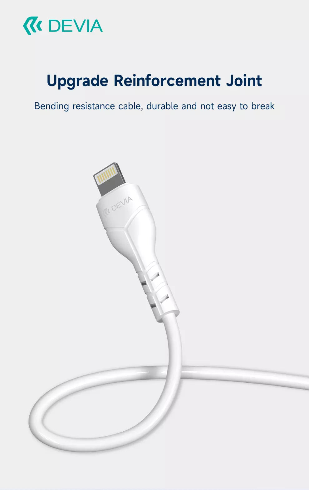 Devia - 2.4A Dual USB Plug & 1m Non-MFI Lightning Cable - White