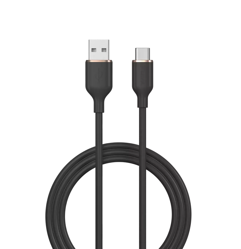 Devia - 1.2m (2.4A) USB to USB-C Silicone Cable - Black
