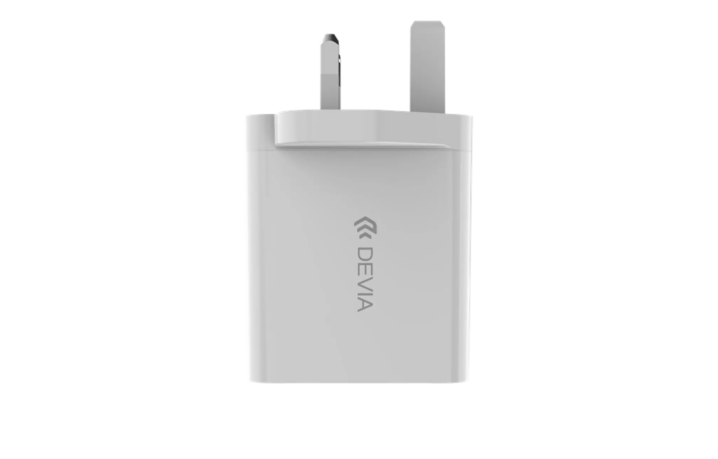 Devia - 65W GaN USB-C PD & QC4.0 3-Pin UK Mini Charging Plug - White