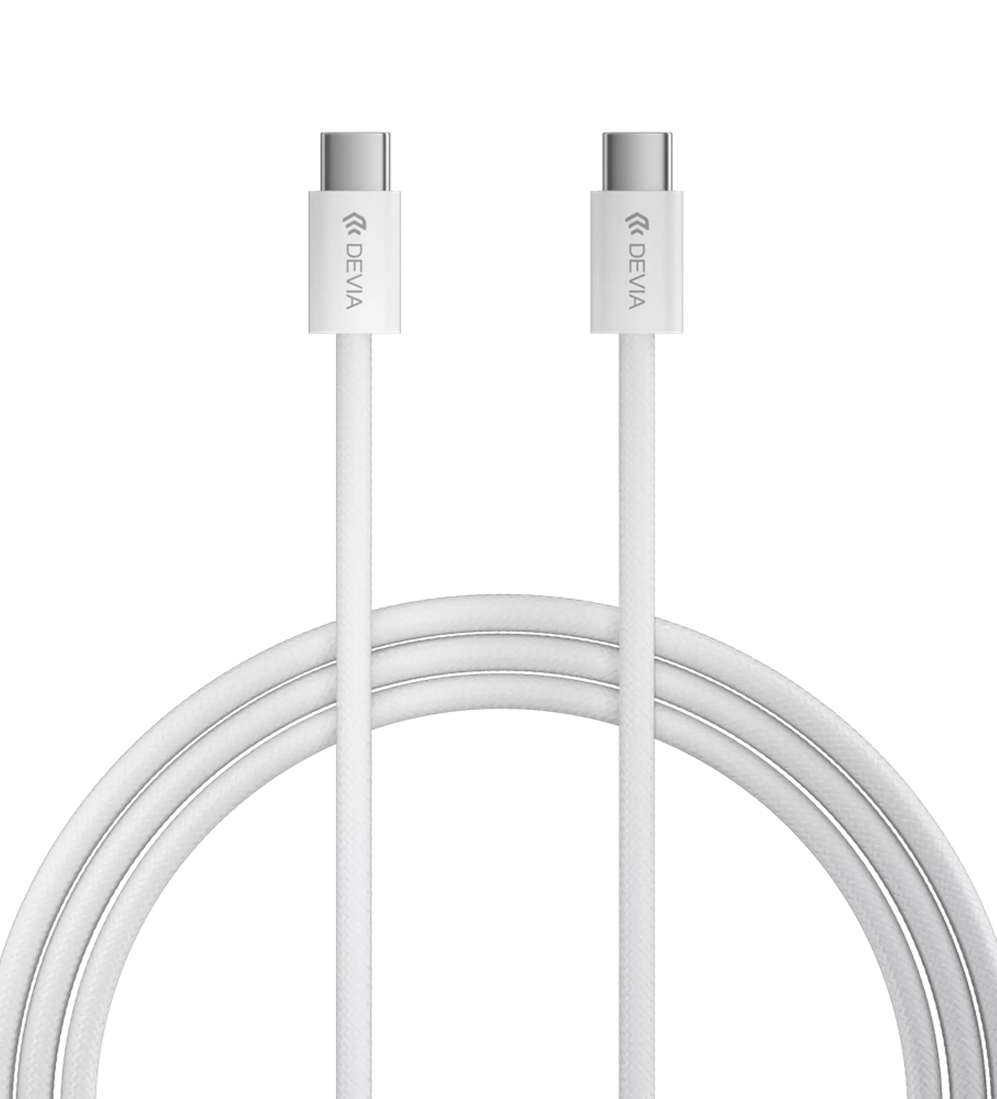 Devia - 30W GaN USB-C 3-Pin UK Charging Plug & 1.2m USB-C to USB-C Cable - White