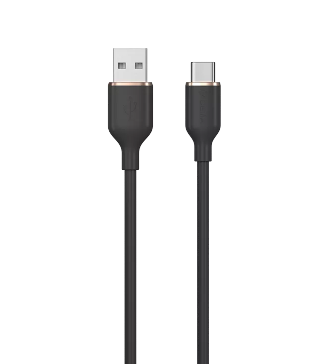 Devia - 1.2m (2.4A) USB to USB-C Silicone Cable - Black