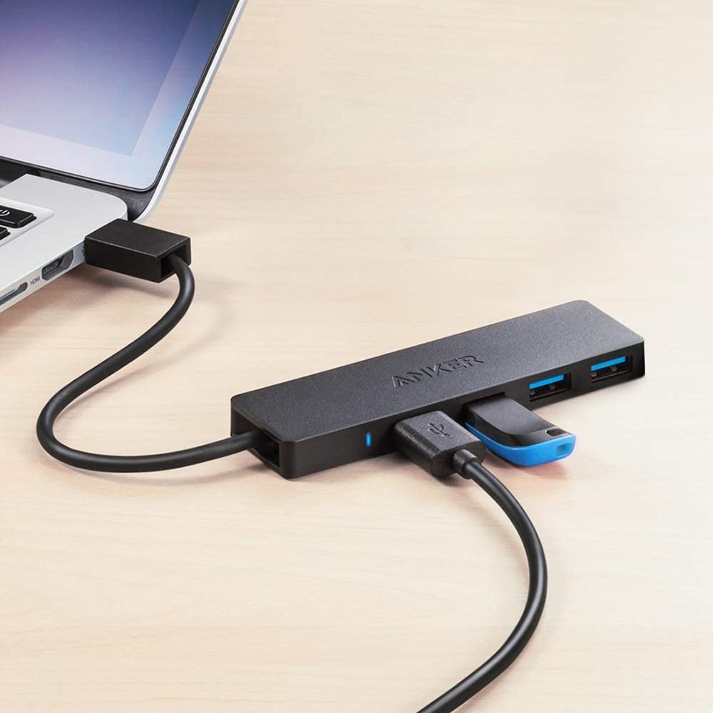Anker 4-Port USB 3.0 Ultra Slim Data Hub for Macbook, Mac Pro/mini, iMac, Surface Pro, XPS, Notebook PC, USB Flash Drives, Mobile HDD, and More