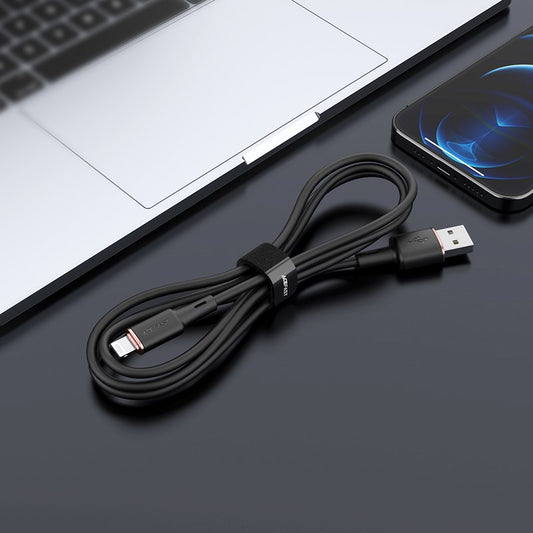 Acefast - 1.2m (2.4A) USB to MFI Lightning Silicone Cable - Black