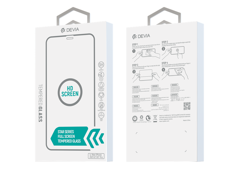 Devia - 3D Curved Tempered Glass - iPhone 14, iPhone 13 & iPhone 13 Pro