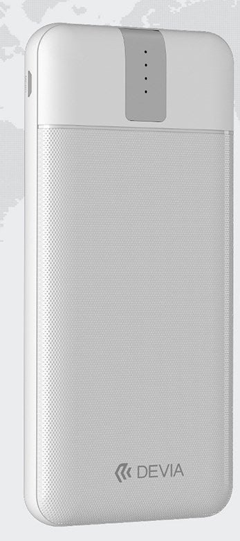 Devia - 10,000mAh Powerbank & USB, Lightning, MicroUSB & Type C Cable - White