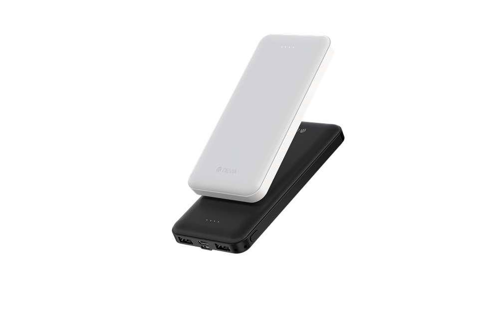 20,000mAh Dual Port LED Indicator Powerbank - Black - Devia